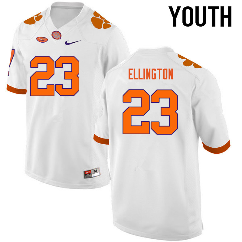 Youth Clemson Tigers #23 Andre Ellington College Football Jerseys-White